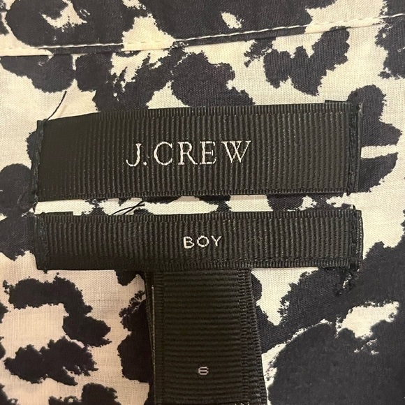 JCrew Snowcat Black and White Patterned Button-up Shirt, boy cut, size 6 - Picture 6 of 9